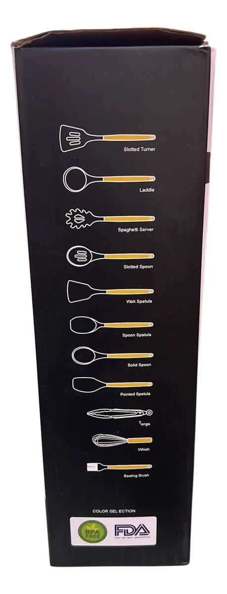 SET DE UTENSILIOS DE COCINA 12 PIEZAS EN SILICONA