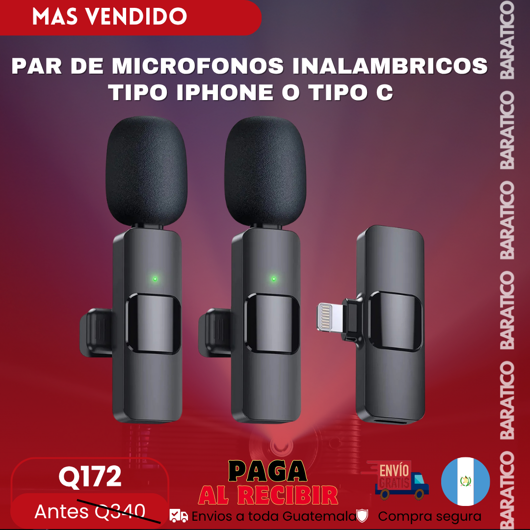PAR DE MICROFONOS INALAMBRICOS 😱