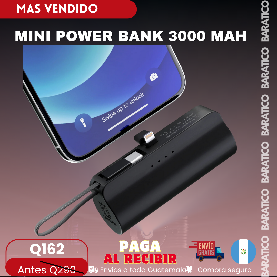 MINI POCKET POWER BANK 3000 mAh