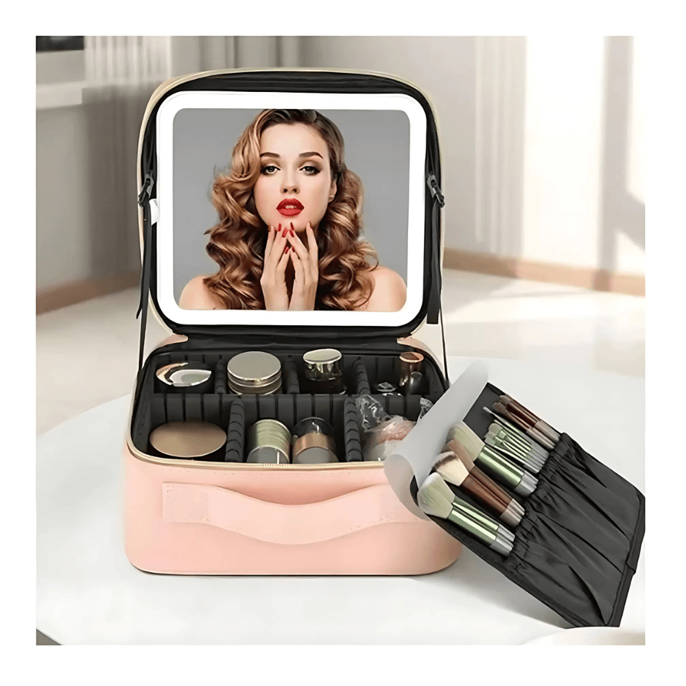 ORGANIZADOR DE MAQUILLAJE CON LUZ Y ESPEJO ¡MAQUILLAJE PERFECTO! ⭐