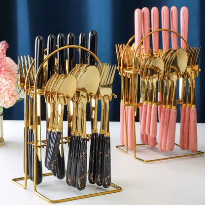 SET DE CUBIERTOS DE ACERO INOXIDABLE