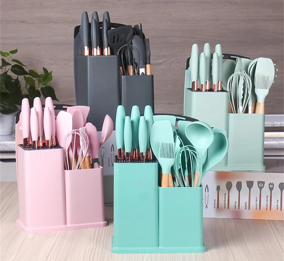 SET DE UTENSILIOS DE COCINA COMPLETO Y ELEGANTE 19 PIEZAS 🥳