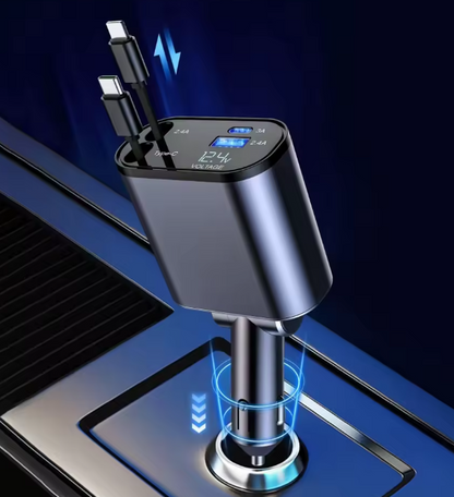 CARGADOR RETRACTIL PARA CARRO CARGA RAPIDA 4 EN 1