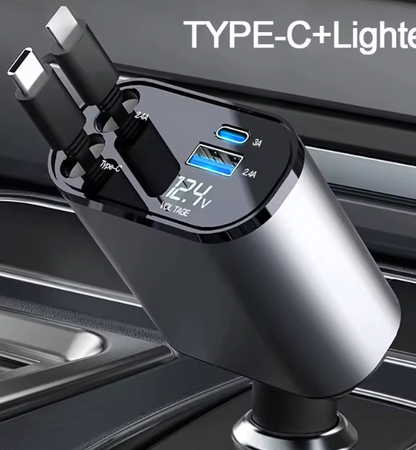 CARGADOR RETRACTIL PARA CARRO CARGA RAPIDA 4 EN 1