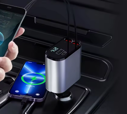 CARGADOR RETRACTIL PARA CARRO CARGA RAPIDA 4 EN 1