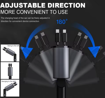 CARGADOR RETRACTIL PARA CARRO CARGA RAPIDA 4 EN 1