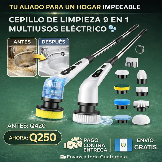 CEPILLO DE LIMPIEZA 9 EN 1 MULTIUSOS ELECTRICO 🫧