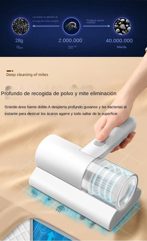 ASPIRADORA DE POLVO Y ELIMINADOR DE ACAROS PORTÁTIL LUZ UV