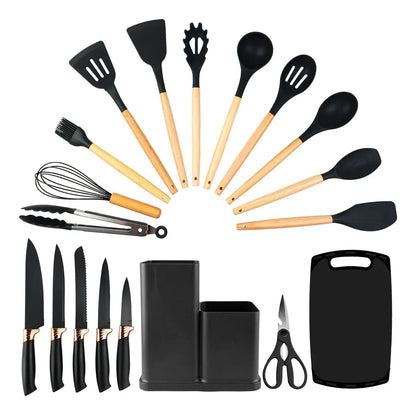 SET DE UTENSILIOS DE COCINA COMPLETO Y ELEGANTE 19 PIEZAS 🥳