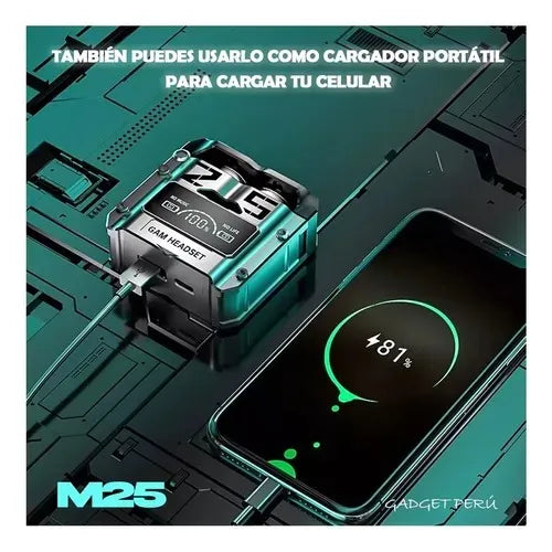 AURICULARES INALAMBRICOS/ POWER BANK M25🔥