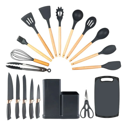 SET DE UTENSILIOS DE COCINA COMPLETO Y ELEGANTE 19 PIEZAS 🥳