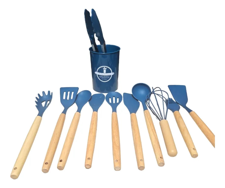 SET DE UTENSILIOS DE COCINA 12 PIEZAS EN SILICONA