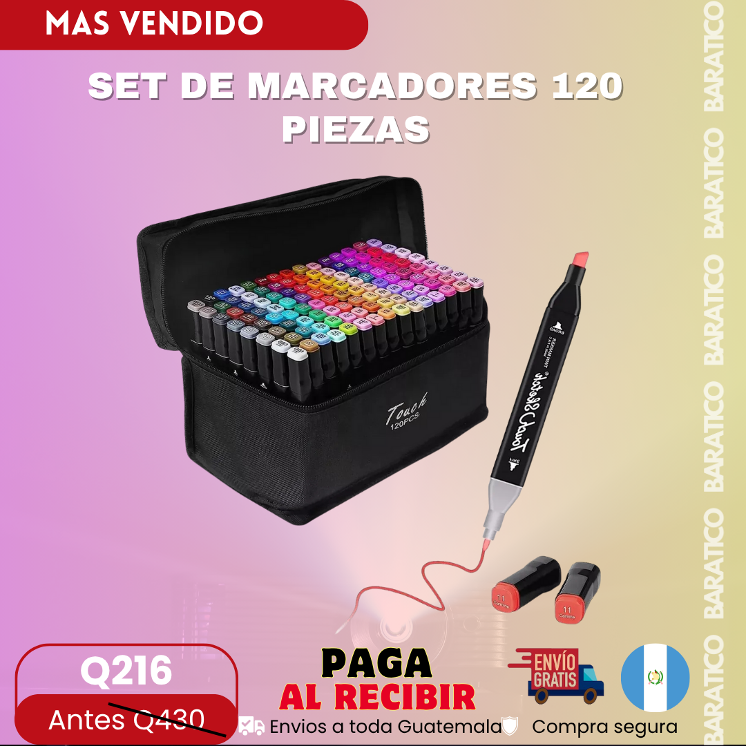SET DE MARCADORES 120 PIEZAS 🎨