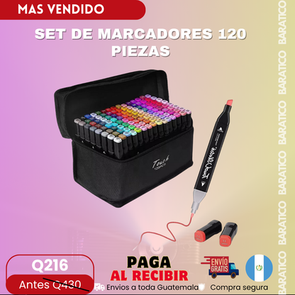 SET DE MARCADORES 120 PIEZAS 🎨