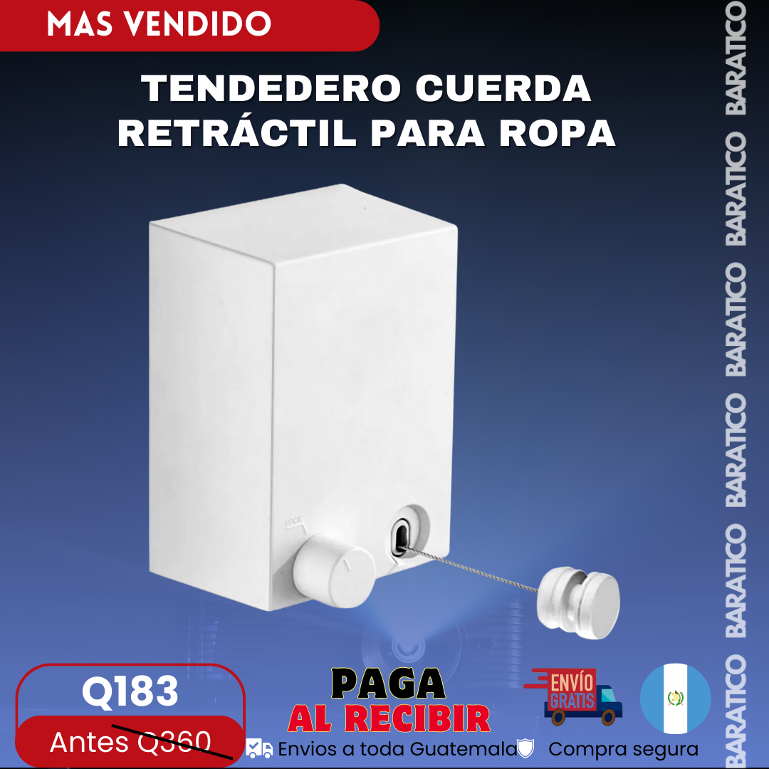 TENDEDERO CUERDA RETRÁCTIL PARA ROPA