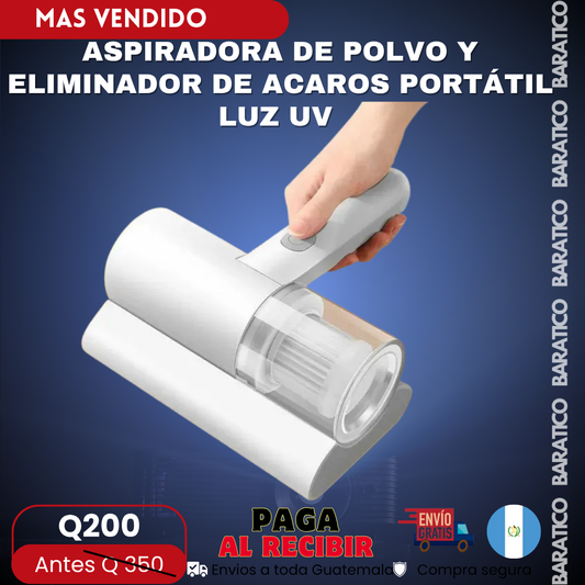 ASPIRADORA DE POLVO Y ELIMINADOR DE ACAROS PORTÁTIL LUZ UV