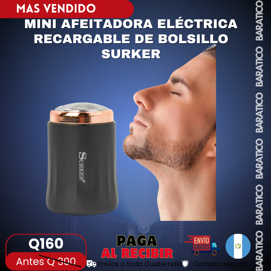 MINI AFEITADORA ELÉCTRICA RECARGABLE DE BOLSILLO SURKER