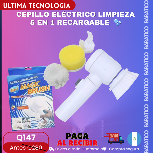 CEPILLO ELÉCTRICO LIMPIEZA 5 EN 1 RECARGABLE  🫧