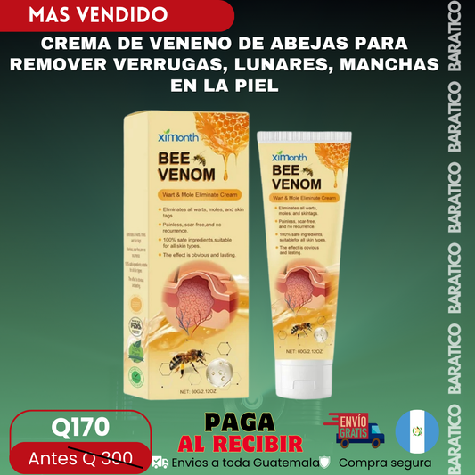 CREMA DE VENENO DE ABEJAS PARA REMOVER VERRUGAS, LUNARES, MANCHAS EN LA PIEL