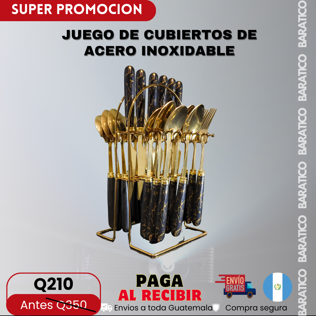 SET DE CUBIERTOS DE ACERO INOXIDABLE