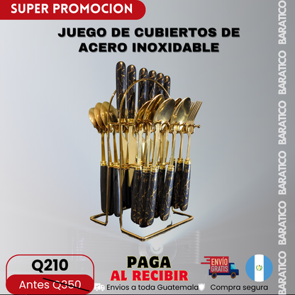 SET DE CUBIERTOS DE ACERO INOXIDABLE