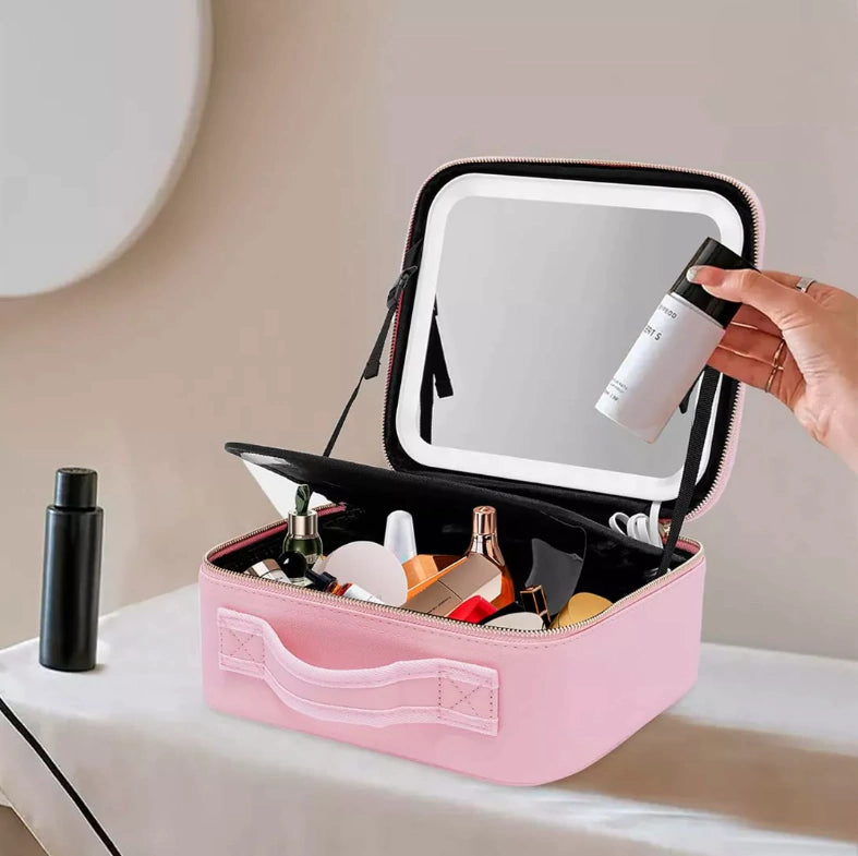 ORGANIZADOR DE MAQUILLAJE CON LUZ Y ESPEJO ¡MAQUILLAJE PERFECTO! ⭐