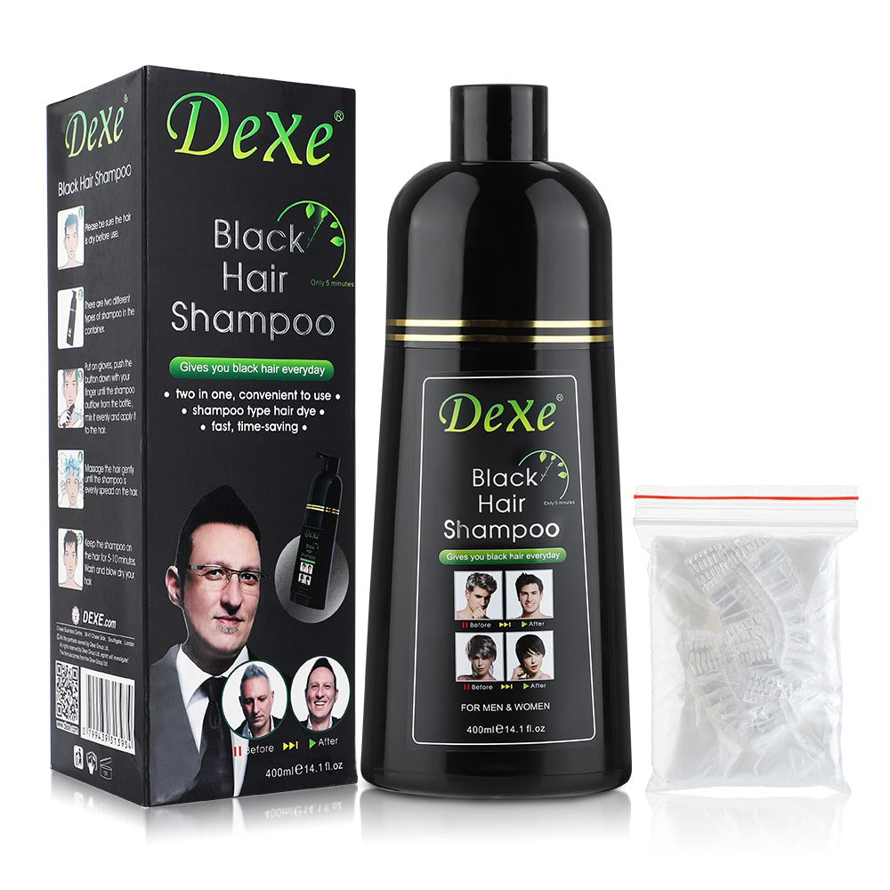 BLACK HAIR SHAMPOO DEXE 400ML ADIOS CANAS 🤗