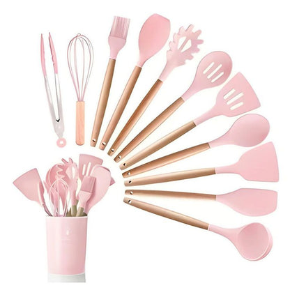 SET DE UTENSILIOS DE COCINA 12 PIEZAS EN SILICONA