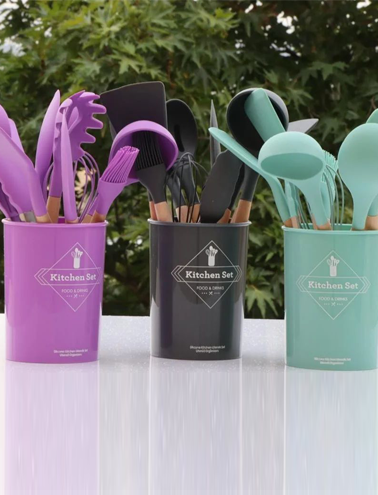 SET DE UTENSILIOS DE COCINA 12 PIEZAS EN SILICONA