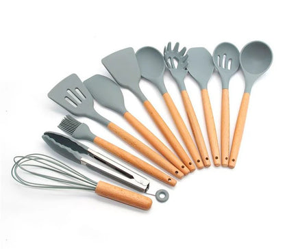 SET DE UTENSILIOS DE COCINA 12 PIEZAS EN SILICONA